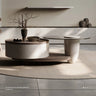 Modern Multi - layer Board and Tempered Glass Tea Table – Stylish Home Centerpiece fkb - 4365MUTUKISPACE