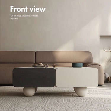 Modern Multi - layer Board Tea Table with Ceramic Sintered Stone Top for Elegant Living Rooms fkb - 4380MUTUKISPACE