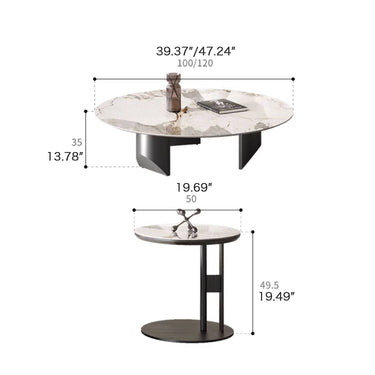 Sleek Sintered Stone Coffee Table with Stainless Steel Frame – Modern Elegance for Your Home fld - 2745MUTUKISPACE