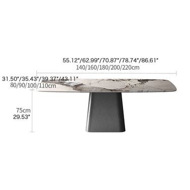 Modern Sintered Stone & Stainless Steel Table - Stylish and Durable Dining Solution fld - 2746MUTUKISPACE