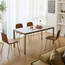 Modern Sintered Stone Glass & Stainless Steel Table – Luxury Design for Your Home fld - 2748MUTUKISPACE