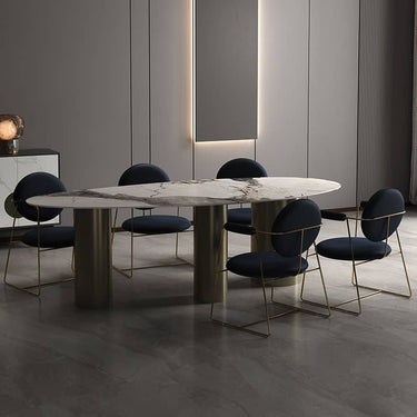 Elegant Sintered Stone Table with Stainless Steel Frame – Durable & Modern Design fld - 2749MUTUKISPACE