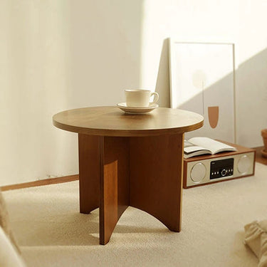 Round Wooden Coffee Table Set – Modern Design with Elegant Finish fls - 5333MUTUKISPACE