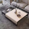 Faux Leather & Carbon Steel Coffee Table – Modern Accent for Living Room flsd - 5187MUTUKISPACE