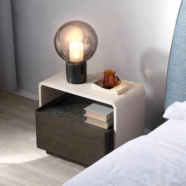 Red Oak Bedside Cabinet – Minimalist Modern Nightstand flsd - 5188MUTUKISPACE