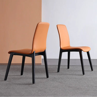 Ash Wood Dining Chair with Leather Seat – Comfort and Style Combined flsd - 5191MUTUKISPACE