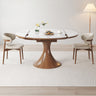 Elegant Glossy White Sintered Stone Table with Oak Wood Base for Modern Interiors fmbs - 003MUTUKISPACE