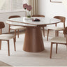 Modern Glossy White Sintered Stone Table with Oak Wood Base - Elegant Home Decor fmbs - 004MUTUKISPACE