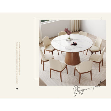 Modern Glossy White Sintered Stone Table with Oak Wood Base - Elegant Home Decor fmbs - 004MUTUKISPACE