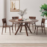Elegant Glossy White Sintered Stone Table with Premium Ash Wood Base fmbs - 005MUTUKISPACE