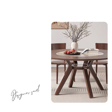 Elegant Glossy White Sintered Stone Table with Premium Ash Wood Base fmbs - 005MUTUKISPACE