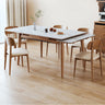 Elegant Brown Frame Table with Natural Sintered Stone and Ash Wood Finish fmbs - 008MUTUKISPACE