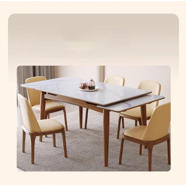 Elegant Brown Frame Table with Natural Sintered Stone and Ash Wood Finish fmbs - 008MUTUKISPACE