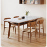 Elegant Brown Frame Table with Natural Sintered Stone and Glass Top, Ash Wood Design fmbs - 010MUTUKISPACE