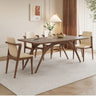 Elegant Brown Natural Black Ash Wood Table with Sintered Stone Top fmbs - 013MUTUKISPACE