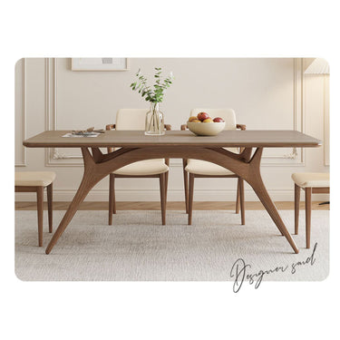 Elegant Brown Natural Black Ash Wood Table with Sintered Stone Top fmbs - 013MUTUKISPACE