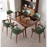 Premium Handmade Natural Ash Wood Dining Table - Brown Finish fmbs - 014MUTUKISPACE