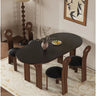 Oval Dining Table with Ash Wood and Sintered Stone – Contemporary Dining Room Centerpiece fme - 3125MUTUKISPACE