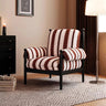 Ash Wood Armchair with Striped Chenille – Modern Living Room Statement Chair fme - 3135MUTUKISPACE