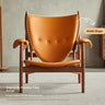 Ash Wood Shield Chair with Faux & Genuine Leather – Unique Tribal Accent Design fme - 3137MUTUKISPACE