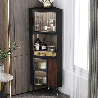 Stylish Multi - layer Board and Glass Cabinet with Stainless Accents – Perfect for Modern Living Spaces fmsjj - 4200MUTUKISPACE