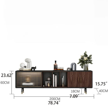 Elegant Modern TV Cabinet with Multi - Layer Board and Glass Design fmsjj - 4205MUTUKISPACE