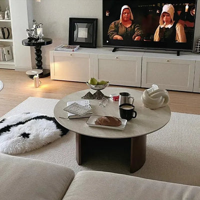Modern Sintered Stone Glass Coffee Table - Stylish Multi-Layer Board Design for Chic Living Rooms