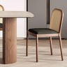 Sleek Ash Wood Dining Chair with Rattan Weaving & PU Leather Cushion fmus - 4084MUTUKISPACE