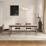 Modern Sintered Stone Dining Table with Stainless Steel Frame – Sleek Multi - layer Design for Contemporary Spaces fmus - 4087MUTUKISPACE