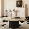 Modern Sintered Stone Coffee Table with Glass and Ash Wood Details fmus - 4088MUTUKISPACE