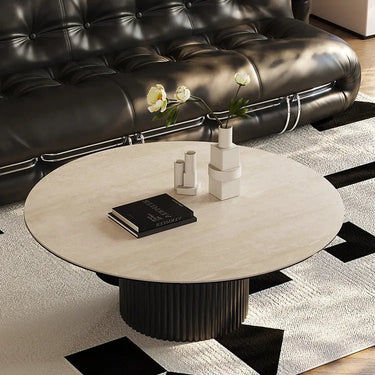 Modern Sintered Stone Coffee Table with Glass and Ash Wood Details fmus - 4088MUTUKISPACE