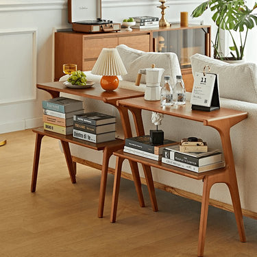 Stylish Multi - Tier Storage Rack – Light Brown & Black, Beech & Rubber Wood fmy - 684MUTUKISPACE
