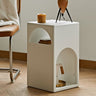 Elegant White Laminated Wood Tea Table - Stylish & Modern Decor fmy - 694MUTUKISPACE