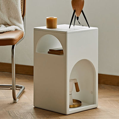 White Laminated Wood Tea Table - Stylish & Modern Decor