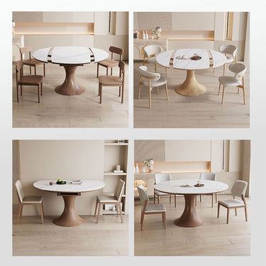 Elegant Table with Brown Sintered Stone and Ash Wood Finish fnl - 267MUTUKISPACE