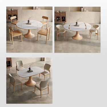 Elegant Natural Sintered Stone & Ash Wood Table - Timeless Design for Modern Homes fnl - 268MUTUKISPACE