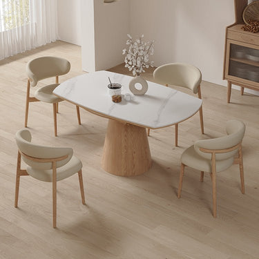 Elegant Brown Natural Sintered Stone Ash Wood Table - Modern Design fnl - 269MUTUKISPACE