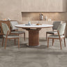 Elegant Sintered Stone & Ash Wood Table with Sleek Stainless Steel Accents fnl - 272MUTUKISPACE