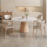 Elegant Dining Table with Natural Sintered Stone Top and Solid Wood Base fnl - 274MUTUKISPACE