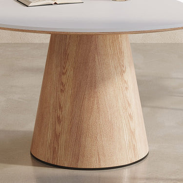 Elegant Dining Table with Natural Sintered Stone Top and Solid Wood Base fnl - 274MUTUKISPACE