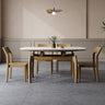 Sleek Brown Light Sintered Stone Dining Table with Elegant Ash Wood Finish fnl - 276MUTUKISPACE