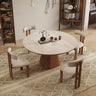 Modern Brown Sintered Stone and Solid Wood Dining Table fnl - 277MUTUKISPACE