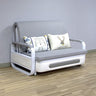 Premium Multi - Color Sofabed with Solid Wood Frame and Faux Leather Cotton - Linen Upholstery fnm - 948MUTUKISPACE