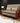 Stylish Sofabed in Khaki Yellow with Dark Gray, Light Brown, and Blue Accents - Durable Rubber Wood and Pine Wood Frame with Faux Leather & Cotton - Linen Blend Upholstery fnm - 949MUTUKISPACE