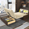 Elegant Solid Wood Sofabed with Cotton - Linen Upholstery in Yellow, Brown, Light Gray, Dark Blue, and Beige fnm - 954MUTUKISPACE
