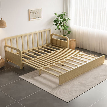 Modern Cotton - Linen Sofabed in Elegant Green & Neutral Shades with Ash Wood Frame fnm - 956MUTUKISPACE