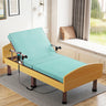 Luxurious Green and Grey Cotton - Linen Blend Bed with Coconut Palm Latex foltm - 1557MUTUKISPACE
