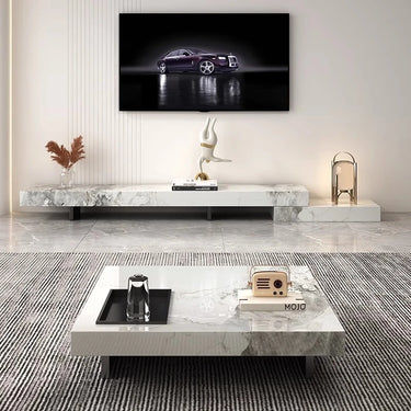 Modern TV Stand with Sintered Stone Finish – Stylish Multi - Layer Entertainment Center fplk - 5025MUTUKISPACE