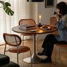 Cherry Wood Dining Table - Elegant Round Design for Modern Interiors fpmxm - 2767MUTUKISPACE