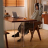 Sleek Cherry Wood Dining Table with Modern Acrylic Base - Stylish Home Addition fpmxm - 2769MUTUKISPACE